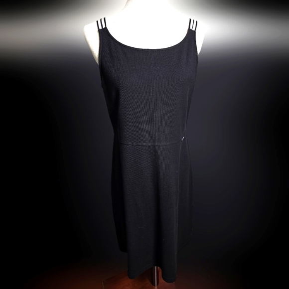 CK Casual Every Day Black and White 100% Cotton Tank Dress Fit & Flare Size 8 - Picture 2 of 12